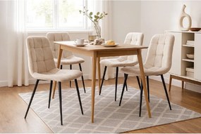 GARDEN LINE Moderná prešívaná zamatová stolička Farba: čierna