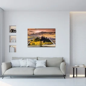Obraz krajiny v knihe (90x60 cm)
