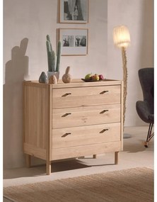 Detská komoda z dubového dreva v prírodnej farbe 100x95x55 cm Forrest – Vipack