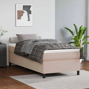 Boxspring posteľ s matracom kapučínová 80x200 cm umelá koža 3144577