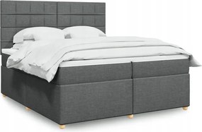vidaXL Boxspring posteľ s matracom tmavosivá 200x200 cm látka