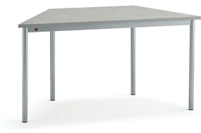 Stôl SONITUS TRAPETS, 1400x700x720 mm, linoleum - šedá, strieborná