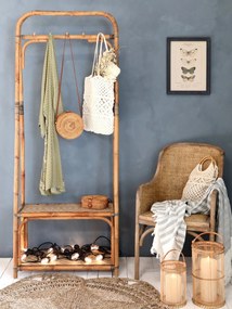 Prírodná drevená stolička s výpletom a opierkami Old French chair - 56*56*91 cm