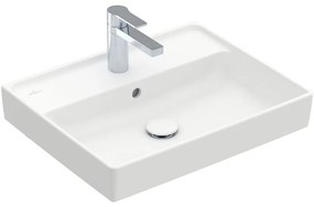 VILLEROY &amp; BOCH Collaro závesné umývadlo s otvorom, s prepadom, 550 x 440 mm, Stone White, s povrchom CeramicPlus, 4A3355RW