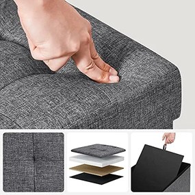 Taburetka s úložným priestorom, 38x110x38cm, tmavo sivá