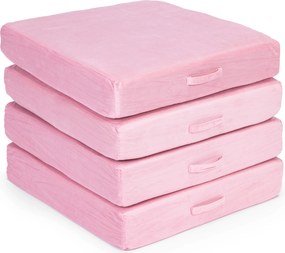 DIY veľká skladacia modulárna pohovka pre deti 8 mäkkých vankúšov - ružová ECOTOYS