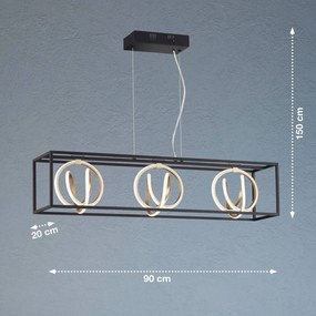 LED závesné svietidlo Gisi, CCT, 3-plameňové