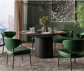 Rozkladací okrúhly stôl Zante ZA9 120–160 cm čierny