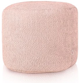 Taburetka Cilindro pudrovo ružová bouclé
