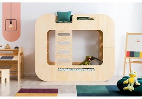 Poschodová detská posteľ s úložným priestorom 90x200 cm v prírodnej farbe Mundo – Adeko