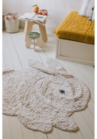 Svetlosivý prateľný ručne tkaný bavlnený detský koberec 130x135 cm Bunny – Lorena Canals