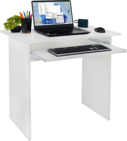 PC stôl, biely, VERNER NEW
