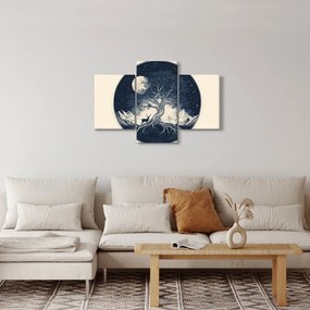 Obraz – Magický strom s jeleňom I. (90x60 cm)