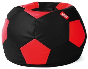 Sedací vak lopta ekokoža čierno-červený