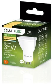 LED žiarovka GU10 5W = 35W 470lm 3000K Warm 120° LUMILED