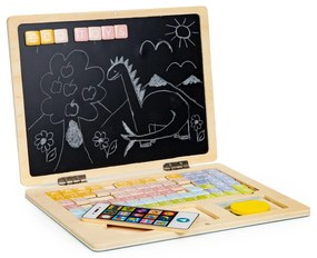 EcoToys Drevená magnetická tabuľa Notebook - ružová