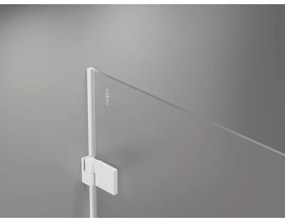 Mexen Lunar-B, výklopný sprchový kút ľavý 100 x 100 cm, 8mm číre sklo, biely profil, 832-100-100-20-00-L