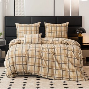 Obliečky mikroplyš PLAID krémové Rozmer obliečok: 2 ks 70 x 90 cm | 200 x 220 cm