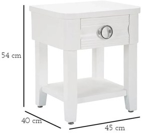 Biely nočný stolík z jedlového dreva Shine – Mauro Ferretti