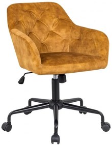 Žltá zamatová kancelárska stolička Dutch Comfort »