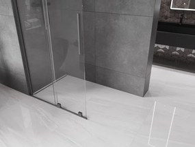 Mexen Velar, sprchová zástena s posuvnými dverami Walk-in 80 x 200 cm, 8mm číre sklo, grafitová, 871-080-000-03-95
