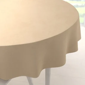 Biante Zamatový okrúhly obrus Velvet Premium SVP-006 Pieskovo béžový Ø 120 cm