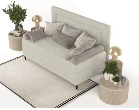 Sivobéžová čalúnená jednolôžková posteľ 100x200 cm Albumy – Maison de Rêve
