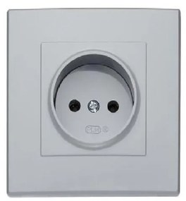 Zásuvka MILANO bez uzemnenia (popol)