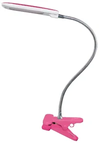 ACA Lighting LED stolný lampička s vypínačom a klipom BAZ 5W/230V/4000K/340Lm/120°/IP20, ružová