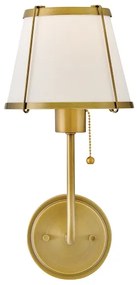 Hinkley HK-CLARKE1-DBR-OW - Nástenná lampa CLARKE 1xE27/40W/230V mosadz/biela