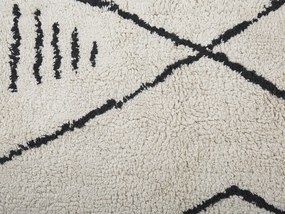 Bavlnený koberec 80 x 150 cm biela/čierna KEBIR Beliani