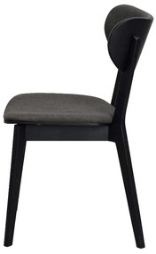 Čierna dubová jedálenská stolička s tmavosivým sedadlom Rowico Cato