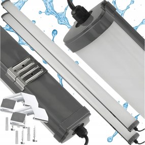2x LED stropné svietidlo 60W 6600lm 120cm 230v IP65 - neutrálna biela