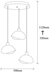 Čierne závesné svietidlo s kovovým tienidlom ø 50 cm Sivani – Opviq lights
