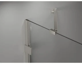 Mexen Lunar, päťuholníkový sprchový kút naklápací doľava 90 x 90 cm, 8mm číre sklo, oceľový profil, 831-090L-090P-97-00-L