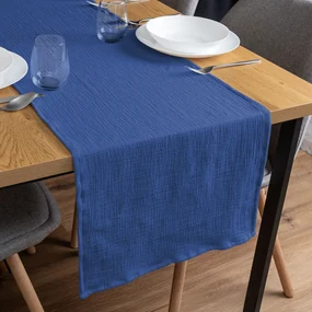 Biante Mušelínový behúň na stôl MSN-051 Modrý 20x120 cm