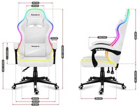 Huzaro Herné kreslo Force 4.4 s LED osvetlením - bílá