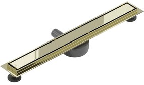 Mexen Flat 360°, nerezový sprchový žľab vzor M13 2v1 na vloženie dlažby 60 cm, zlatá lesklá, 1510060-40
