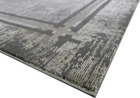 Koberec Allianz 6303 GREY – sivý obdĺžnikový koberec so vzorom Rozmer: 80x150 cm