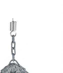 Sivé závesné kreslo KOKON bez stojanu, bielo-sivý vankúš