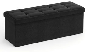 Taburet s úložným priestorom OTTOMAN 110x38 cm, čierny