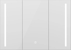 Erga Hana, zrkadlová galérka s LED osvetlením 100x70cm s integrovanou zásuvkou, biela, ERG-V05-HANA-1070-WH