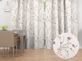 Biante Bavlnený záves Sandra SA-382 Fialové lúčne kvietky na krémovom 150x190 cm