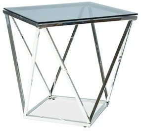 Konferenčný stolík Silver B III 50 x 50 cm, číra / strieborná