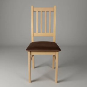 Jedálenská stolička SIMON buk/tmavohnedá