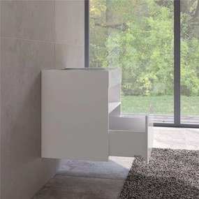 KEUCO Stageline závesná skrinka pod umývadlo, 1 zásuvka + 1 priehradka, s elektrinou, 650 x 490 x 625 mm, biela, 32852300110