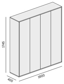 PLAN Skriňa vysoká s dverami BLOCK Wood
