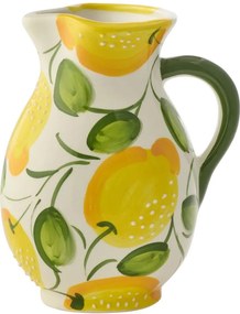 Ručne maľovaný keramický džbán s citrónmi Lemon Pit - 17 * 17 * 21 cm / 850 ml