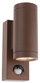 Redo 9455-LED Vonkajšie nástenné svietidlo so senz. VINCE 2xLED/3W/230V IP54 hnedá