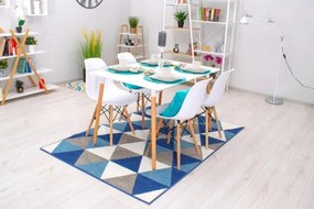 Jedálenský stôl ADRIA so štyrmi stoličkami OSAKA biele